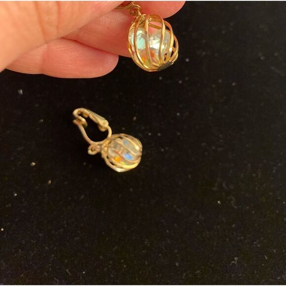 Vintage Disco Diamond Studio 54 Clip-on Earrings - Picture 3 of 3